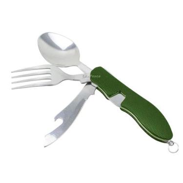 Imagem de Canivete Talheres Multiuso Aço Inox Albatroz Fishing - ZD-K03, Green