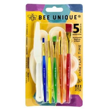 Imagem de Kit Meu Primeiro Pincel Arara Azul Bee Unique Kids 7 Peças - YJ-190026