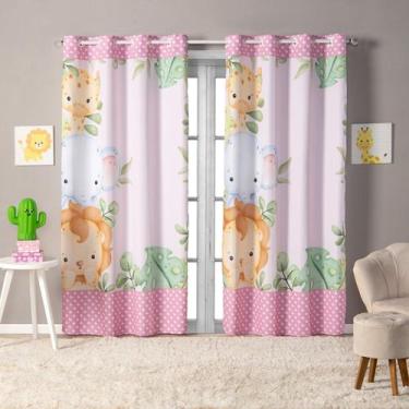 Imagem de Cortina Safari Baby Blackout 2,80X 2,20 p/ Quarto Infantil Criança Beb