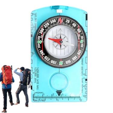 Imagem de Bússola ao ar livre portátil, pequena bússola para caminhadas, Bússola de orientação precisa portátil, Pequena ferramenta de navegação, ajuda educacional multifuncional para viagens