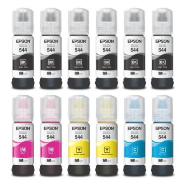 Imagem de Kit 12 refil original de uso t544 l3110/l3210/l3250 seladas lacradas, 
