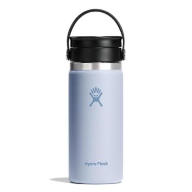 Imagem de Hydro Flask Garrafa de água - aço inoxidável isolado - tampa de boca larga, não derrama, à prova de vazamento em azul surf de 473 ml