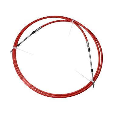 Imagem de A ABSOPRO 1 peça 3 metros 3 metros tipo marítimo 3300 / 33C cabo de caixa de controle remoto de mudança do acelerador para Yamaha motor de popa barco motor de direção vermelho item de substituição
