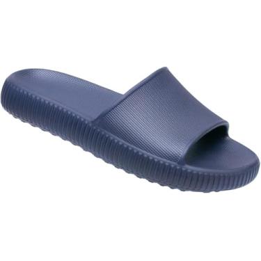 Imagem de Chinelo Slide Nuvem Ortopédico Macio Unissex Confortável Antiderrapante (Azul Marinho, BR, Adulto, Faixa Numérico, M, 43, 44)