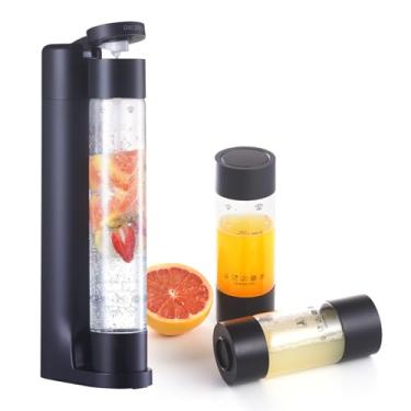 Imagem de OSCEVIA Máquina De Água Com Gás, Máquina De Refrigerante, Dispensador De Bebidas Para Casa, Streaming De Refrigerante Com Garrafa De 1L Sem Bpa, 2 Garrafas Portáteis Para Viagem, Água Com Gás E Carb