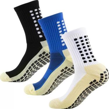 Imagem de Kit 3 Pares Meia Antiderrapante Futebol Cano Médio Esportiva - Luke Sp