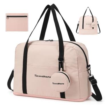 Imagem de Bolsas de viagem femininas, bolsa de mão de fim de semana para mulheres, bolsa esportiva de ginástica, bolsa esportiva, rosa, Bolsa de fim de semana