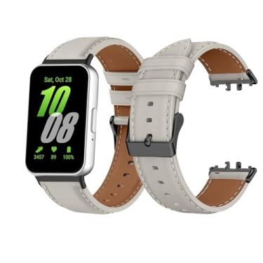 Imagem de Pulseiras de couro compatíveis com Samsung Galaxy Fit 3, pulseira de couro macio, masculina e feminina para Samsung Galaxy Fit 3 (SM-R390) - cinza, Galaxy Fit 3, Couro sintético, Sem Pedra Preciosa