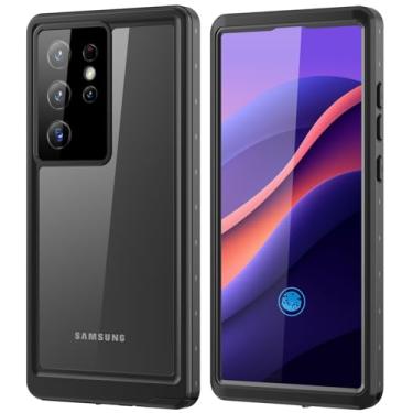 Imagem de ZWWADR Capa protetora resistente à prova d'água para Samsung Galaxy S23 Ultra com protetor de tela integrado, à prova de poeira, à prova de choque, resistente para Galaxy S23 Ultra de 16,8 cm