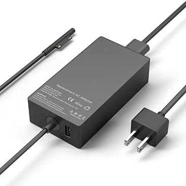 Imagem de Carregador Surface Pro de 65 W compatível com laptop Microsoft Surface 1 2 3 4, Surface Pro X 8 7 6 5 4 3, Surface Go Go 2 Go 3, Surface Book 1 2 Microsoft Surface Charger Adaptador de fonte de
