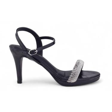 Imagem de Sandália Feminina Bebecê T7119 Salto Fino Tira Strass