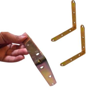 Imagem de Kit 50 Peças Cantoneira L Reforço Moveis 10x10 Parafusos 300 - STORE S