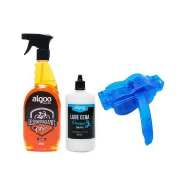 Imagem de Lubrificante + desengraxante Algoo + limpador corrente bike, Laranja, 