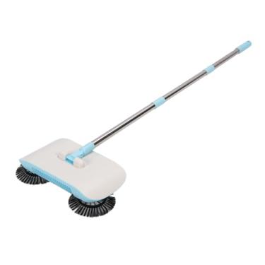 Imagem de Limpador de Varredura de Piso, 2 Em 1 Piso Varredor de Aço Inoxidável de 180 Graus Girando Piso Duro Mapping Sweeper para Ladrilhos de Mármore de Madeira (BLUE)