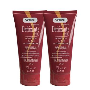 Imagem de Kit 2 Mousse Anti-frizz Protetor Térmico Defrizante Vinho Soft Hair 24