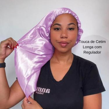 Imagem de Anny Beleza Touca de Cetim Longa com Regulador Toca para Cabelos Longo