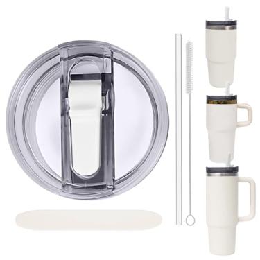 Imagem de Tampa de substituição à prova de vazamento com canudo - Apto para Stanley ProTour Quencher e Quencher H2.0 copo de 590 ml, 850 g (Polar, 590 ml e 850 g)