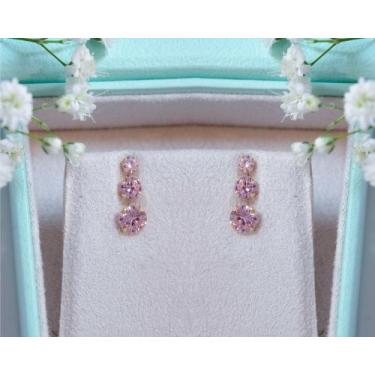 Imagem de Brincos Zircônia 3, 4 e 5mm de Ouro18k Kit com 3 pares - cores a selec