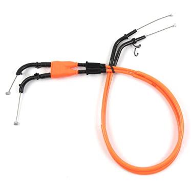 Imagem de zurio Cabo de acelerador para Kawasaki Ninja ZX10R ZX-10R 2011-2015 linha de fio inoxidável e acessórios de substituição de motocicleta de borracha laranja