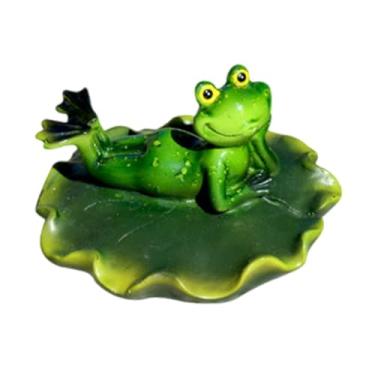 Imagem de ＡＷＨＡＯ Estatueta de Sapo Flutuante de água de Lagoa, Estátua de Animal, Presente Engraçado, Artesanato, Decoração de Lagoa, Ornamento de Resina para Pátio, J, Style B, Tamanho real