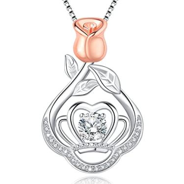 Imagem de URMWMOO Colar Mom Daughter Sister Nana S925 Prata Esterlina Girassol You Are My Sunshine Love Coração Infinito Colares Pulseira Joias Terno Presentes de Aniversário para Mulheres, Metal, Zircônia