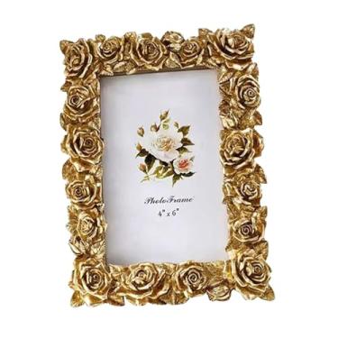 Imagem de IEUDNS Quadro de imagem floral decorativa antiquada elegante decoração retangular e retangular para presente de engajamento versátil, 6inch