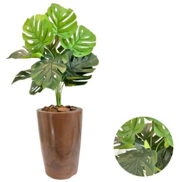 Imagem de Planta Costela de Adão Com Vaso Cone Marmorizado Decoração - PlantaImp