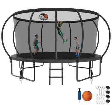 Imagem de Cama Elastica Capacidade até 544 kg com Cesta de Basquete, SKYUP, Preto