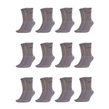 Imagem de Kit C/12 Meias Algodão Cano Médio Polo Star - Sortido, Unico, Cinza