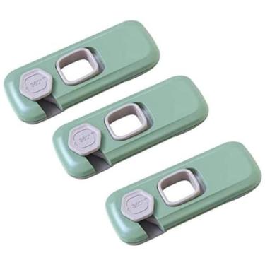 Imagem de Trava de Segurança Geladeira Armario Gaveta Kit 3 unidades Protege Beb