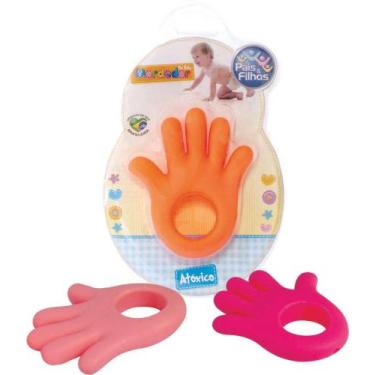 Imagem de Mordedor Infantil Mãozinha Sortida Pais E Filhos Cores Sortidas