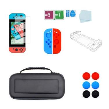 Imagem de Kit Proteção Para Nintendo Switch 10 em 1 - Case Capa Película Grips C