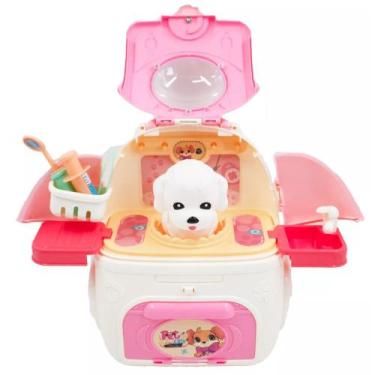 Imagem de Maleta Veterinária Mochila Rosa Infantil Filhote Acessórios - OM Utili