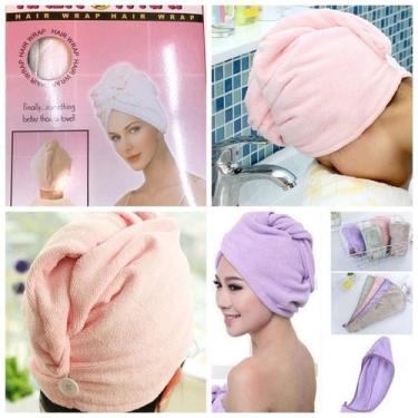Imagem de Toalha Grossa Mágica P/ Cabelo Secar Rápido Touca Banho 5201 - oem
