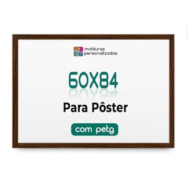 Imagem de Moldura 60x84 Cm A1 Quadro Pôster Foto Impressão com Proteção Petg (Marrom)