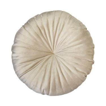 Imagem de Almofada Redonda Rendy em Veludo Várias Cores - Sem Marca, Bege