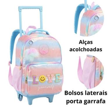 Imagem de Mochila De Rodinha Escolar Feminina Com Patches - Seanite