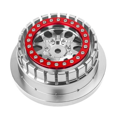 Imagem de BeaxTurbo racing upgrade parts CNC Aluminum Beadlock wheel V2 fits Proline Hyrax Tire For Traxxas UDR 1/7 silver 1PCS (silver-red)