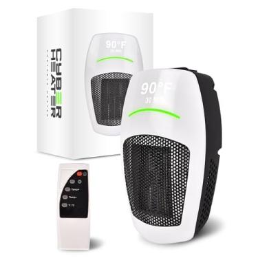 Imagem de FREEZE2TRIM Aquecedor Portátil Cyber Heater Aquecedores De Ambiente Para Uso Interno Elegante E Compacto Com Controle Remoto, Cerâmica Elétrica De 500 W Para Quarto, Escritório, Garagem, Silencioso,