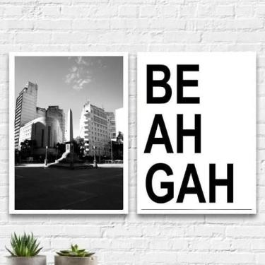 Imagem de Kit 2 Quadros Belo Horizonte Beagá 33X24Cm - Quadros On-Line