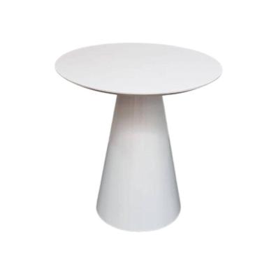 Imagem de Mesa Lateral Cone Redonda 41 Cm Laqueada Branco