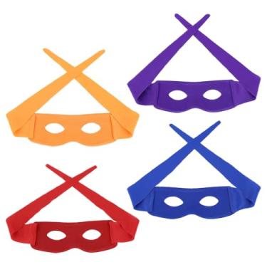 Imagem de GSHLLO 4 peças de máscaras de olhos de fantasia de Halloween meia máscara de baile de máscaras de festa extravagante máscara de olho super-herói cosplay máscaras de olhos acessórios de fantasia para