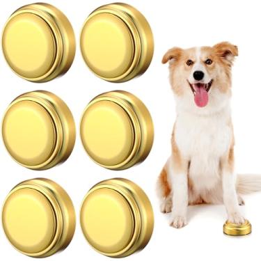 Imagem de VioraWhite 6 botões de cachorro para comunicação, campainha dourada para treinamento de animais de estimação, reprodução de gravação de 30 segundos, botões de som de animais falando, presente