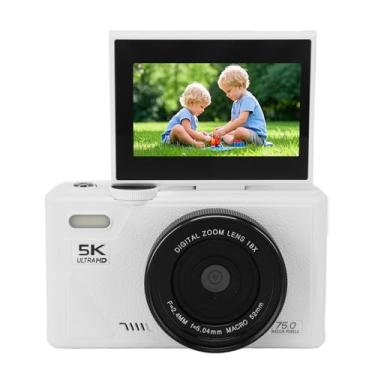 Imagem de Câmera Digital de 75mp 5k, Zoom Digital 18x, Câmera Retro Sem Espelho Com Tela de 3 Polegadas, Equipada Com Foco Automático Inteligente de Alta Velocidade, Tecnologia de (Branco)