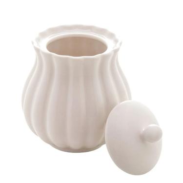 Imagem de Açucareiro De Porcelana Petala Branco Matt
