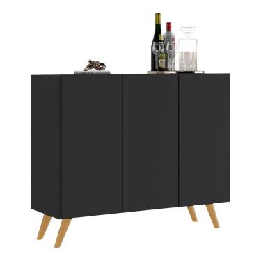 Imagem de Aparador Buffet 3 Portas Retrô Veneza Multimóveis V1009 Preto/Natural Preto/Natural