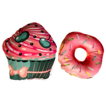 Imagem de Par De Almofadas Cheias Cake Donuts Rosê/Tiffany 40Cm X 40Cm - Com Viés