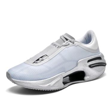 Imagem de Bolognifi Tênis de basquete masculino, corrida, atlético, casual, leve, respirável Equipamento de basquetebol(White,37 BR)