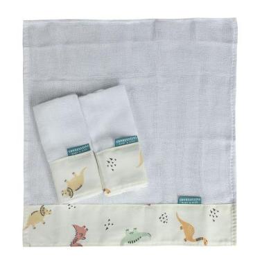Imagem de Conjunto 3 Paninhos Fraldinha de Boca Bebê Dinossauro - Home Fernandes