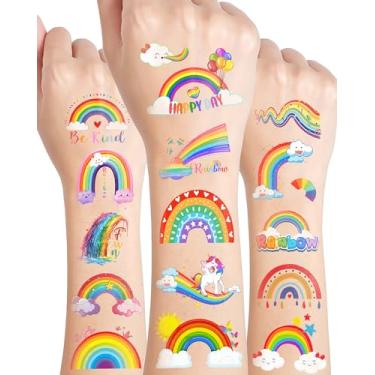 Imagem de ANTING 170 Adesivos De Tatuagem Temporária Arco-Íris, 20 Folhas Com Tema Nuvem E Sol, Decoração Festa, Lembrancinhas Para Crianças, Meninos Meninas, Aniversário, Chá Bebê